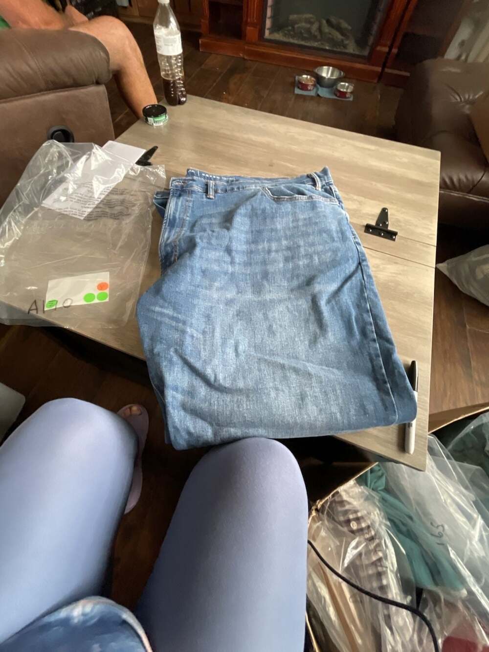 #A170 Arizona Jean Co Straight Jeans 56x30 Medium Wash Denim